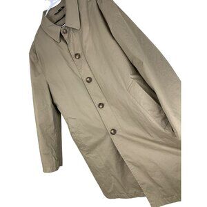 Ralph Lauren Mens Beige Coat Zip-Out Plaid Liner Size L EUC Button RQ10249